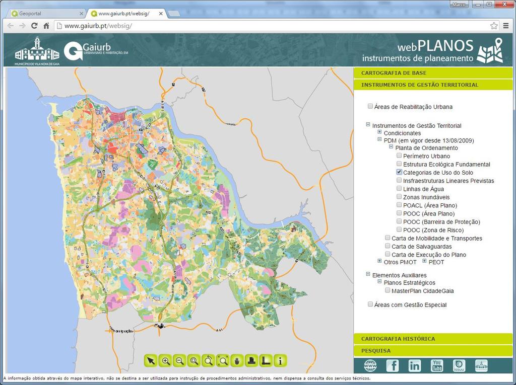 Portal digital de informação geográfica e geoestatística serviços webplanos Mapa Interativo Plano Diretor Municipal