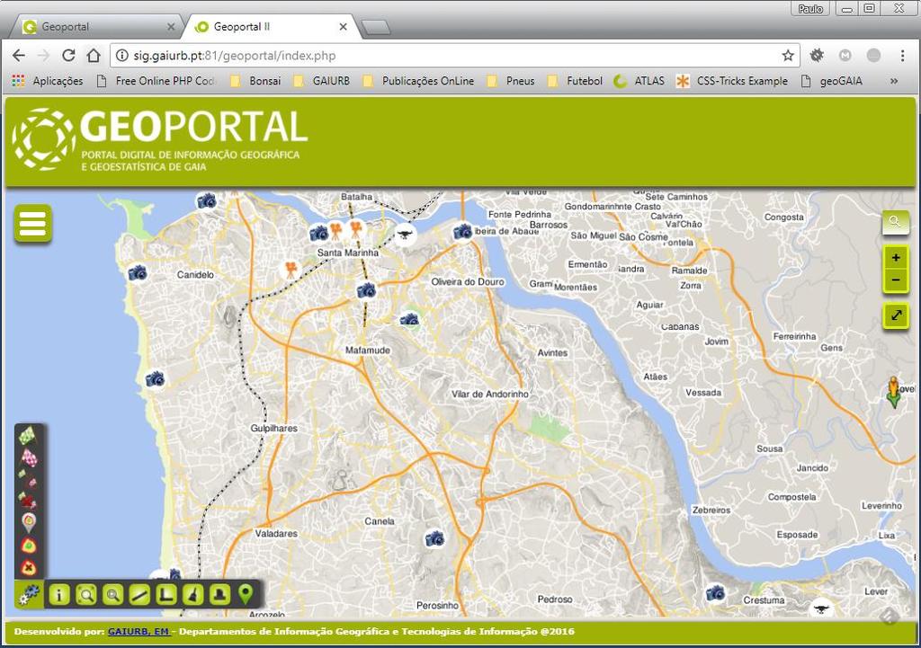Portal digital de informação geográfica e geoestatística serviços webgeoatlas Mapa Interativo Bases Cartográficas Indicadores Urbanos Projetos Reabilitação