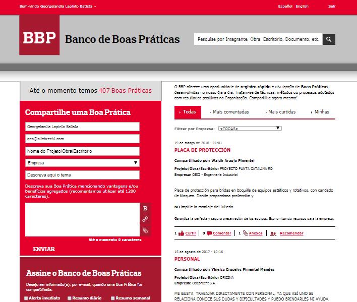 BBP Banco de Boas Práticas O BBP oferece uma oportunidade de registro rápido e divulgação de Boas Práticas desenvolvidas