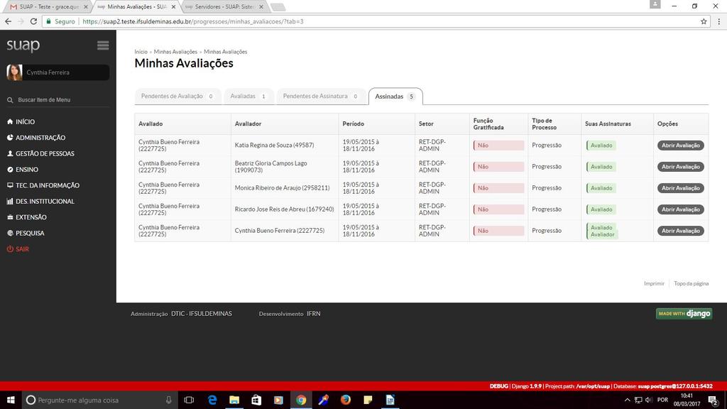 21 Avaliação de desempenho 9 10 Ao avaliado é possível visualizar cada