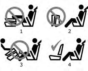 Não mantenha a segunda fila dobrada com passageiros sentados na terceira fila ou com o veículo em movimento. 3.