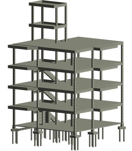 A modelagem do projeto estrutural em Revit foi relativamente simples, pois os elementos estruturais são todos em concreto armado e em virtude disso, não houve dificuldades na elaboração de novas