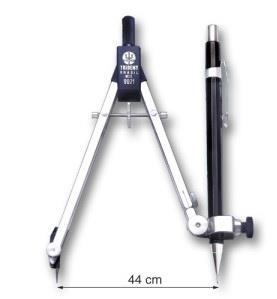 O Compasso é usado para fazer a criação de circunferências ou então marcações em segmentos, de acordo com medidas específicas.