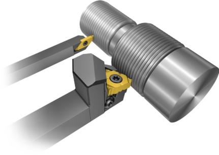 Rosqueamento externo Torneamento de rosca CoroCut XS Perfis de rosca: Métrica e perfil V 60 Diâmetro: 1-8 mm (0,04-0,315 pol.