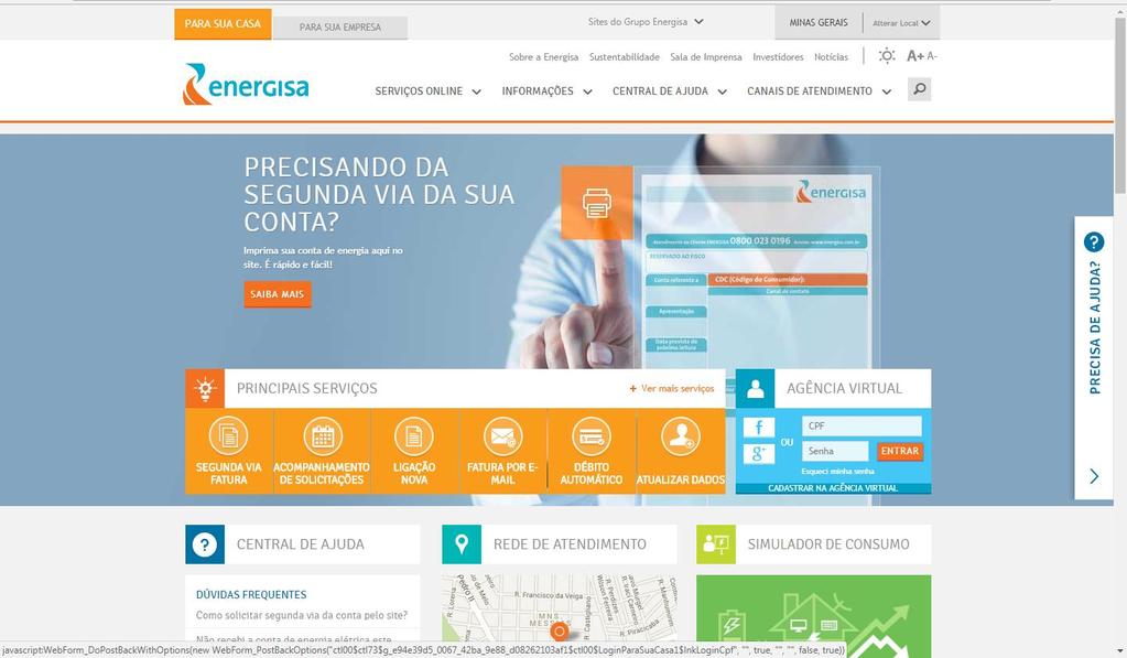 ACESSO AO SISTEMA Através do website