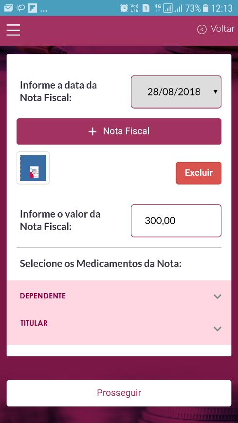 O beneficiário poderá optar por fotografar ou anexar a imagem já digitalizada do Cupom Fiscal.