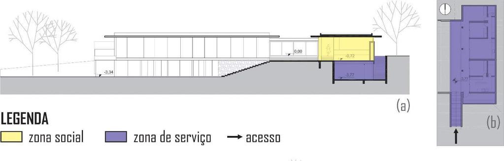 43 Figura 30: Circulações e elementos irregulares pavimento superior (a) e inferior (b). Residência FB, 2011. Bernardes e Jacobsen Fonte: BAUMANN, Rafael, 2015.