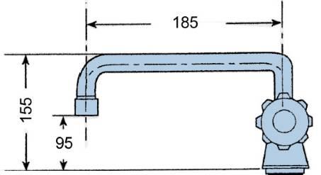 GR.232 Torneira misturadora vertical de 2 águas mono-furo
