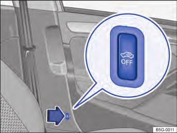Monitoramento do interior do veículo e alarme antirrebocagem Fig. 28 Ao lado do banco do condutor: botão para desligar o monitoramento do interior do veículo e o alarme antirrebocagem. Fig. 29 No console do teto: sensores do monitoramento do interior do veículo (setas).