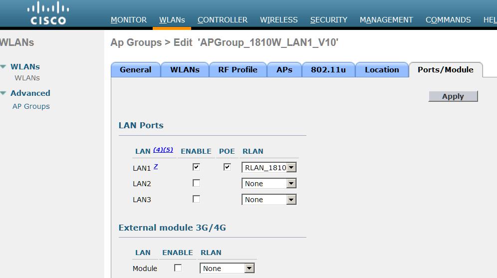 Para todo o dispositivo que precisar o PoE (por exemplo, eu telefono), use o LAN1 e permita o PoE no grupo AP.