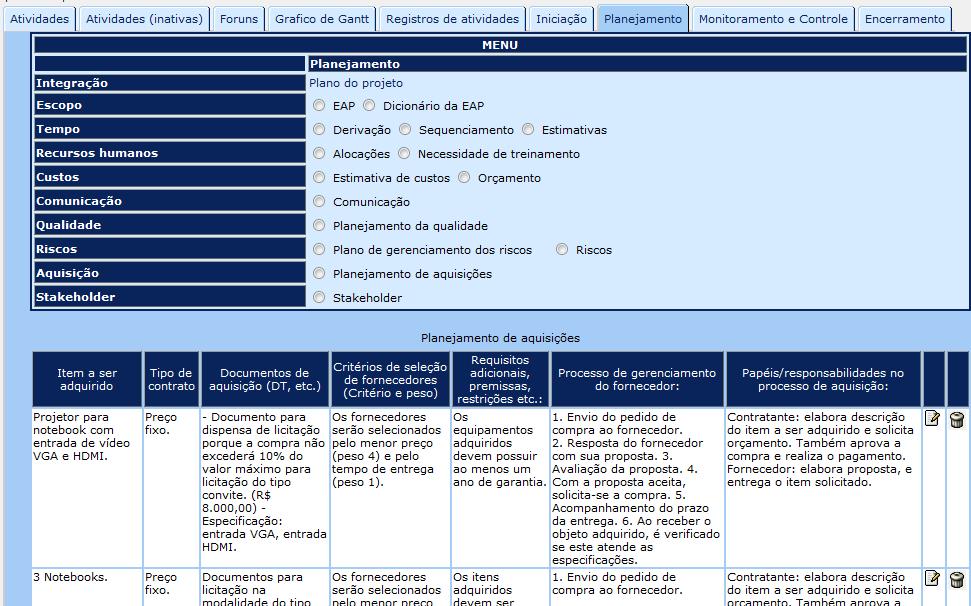 Aquisição Registro de itens