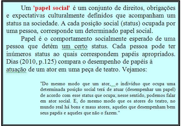 PAPEL SOCIAL A seguir, vamos analisar os PAPÉIS SOCIAIS em relação a forma de aprendizagem, ao conjunto, ao desempenho e ao conflito.