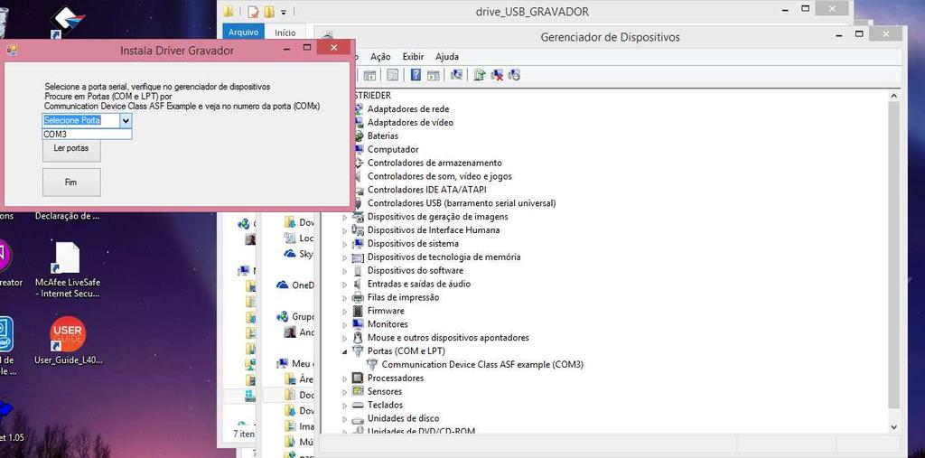 Após executar o programa TESTE DRIVER USB como administrador (clicar com o botão direito sobre o atalho e escolher executar como administrador como mostra a figura 13), ira surgir uma mensagem