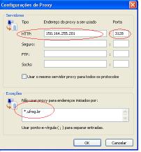 3) Na janela Configurações da rede LAN, na área Servidor Proxy, marque a opção: Usar um servidor Proxy para a rede local... Clique no botão Avançadas.