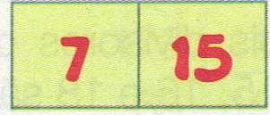 Por exemplo: Figura 2: Uma das peças do jogo 3) O segundo jogador deve colocar uma peça que tenha um múltiplo ou divisor de um dos números indicado na 1ª peça.