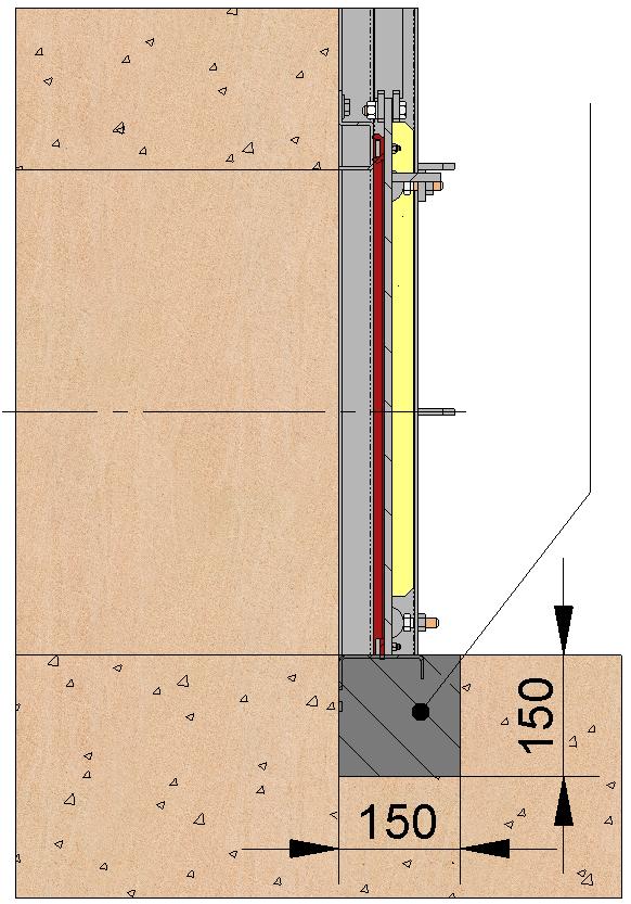 COMPORTA DE PAREDE Quando o orifício da parede está ao nível do solo não é possível montar a comporta de forma habitual (completamente apoiada na parede através de ancoragens de expansão ou