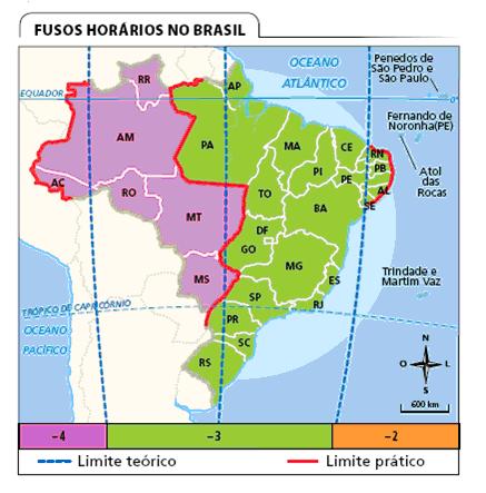 04 - Ao dividir os 360 graus da esfera terrestre pelas 24 horas de duração do movimento de, o resultado é 15 graus. A cada 15 graus que a Terra gira, passa-se uma hora.