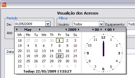 No campo Filtro pode-se selecionar qual usuário, equipamento e função deseja-se verificar o acesso.