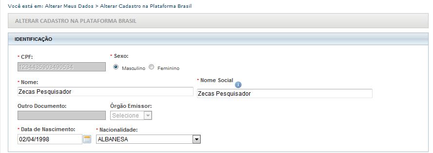 ALTERAR MEUS DADOS Como acessar a aba Alterar Meus Dados? Versão atual do sistema O sistema enviará nova senha para o e- mail cadastrado. OBS: Digite a senha recebida por e-mail, evite copiar e colar.