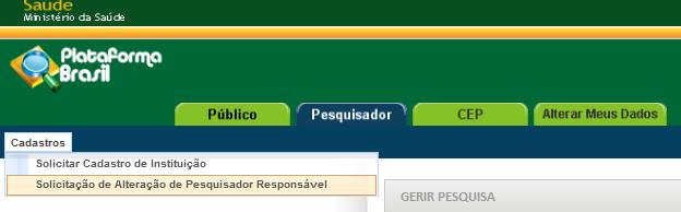 Reenviar Projeto ao CEP Ao finalizar as correções das pendências, o pesquisador deve avançar até a etapa 6 da submissão da pesquisa e clicar em <Enviar Projeto ao CEP> para nova análise: Alteração de