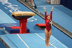 Aparelhos femininos O salto sobre a mesa é a prova mais rápida. Ele dura aproximados 50 segundos. Cada atleta tem direito a 2 saltos.