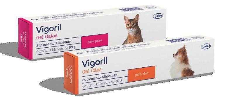 Gatos 2 cm de gel/5 kg de peso - 1x/dia Gatos nutricionalmente mais exigentes 4 cm de gel/5 kg de peso - 1x/dia Cães 2 cm