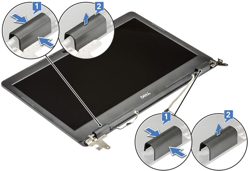 a b c d e f g h placa de sistema conjunto do ecrã placa WLAN Placa WWAN ventoinha unidade de disco rígido bateria tampa da base 6 Siga o procedimento indicado em Após efectuar qualquer procedimento