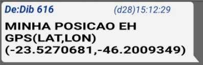 O interessante é que a posição fica legível no destino e o usuário no destino pode por exemplo ler as coordenadas e digitar em um GPS Garmin usado em helicópteros de resgate.