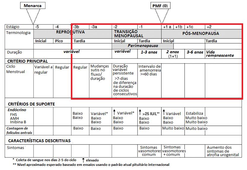 Figura 04: Classificação dos estágios menopausais (STRAW Stages of Reproductive Aging Workshop). Imagem adaptada de Harlow et al. (2012). 4.6.4. História reprodutiva As variáveis idade maternal ao primeiro filho e paridade foram coletadas por meio de autorrelato.