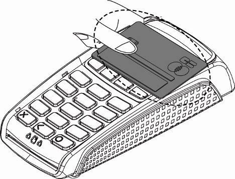 Inserindo um cartão com chip Cartões com chip devem ser inseridos no terminal conforme ilustrado, com o chip voltado para cima e dentro do leitor de cartões. 4.3.