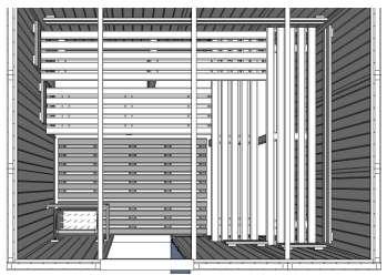 Construir o soalho Voçê vai receber madeira previamente cortada para construir o chão em frente dos bancos e por baixo do aquecedor.