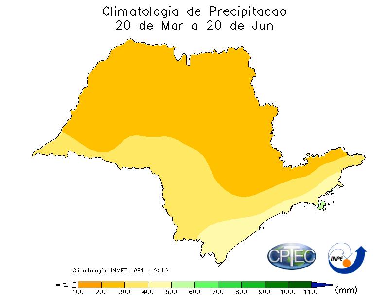Boletim Climatológico do Vale do Paraíba e Litoral Norte de São Paulo Outono de 2018 A média climatológica (figura 1) para o outono, no Vale do Paraíba e Região Bragantina, apresenta totais
