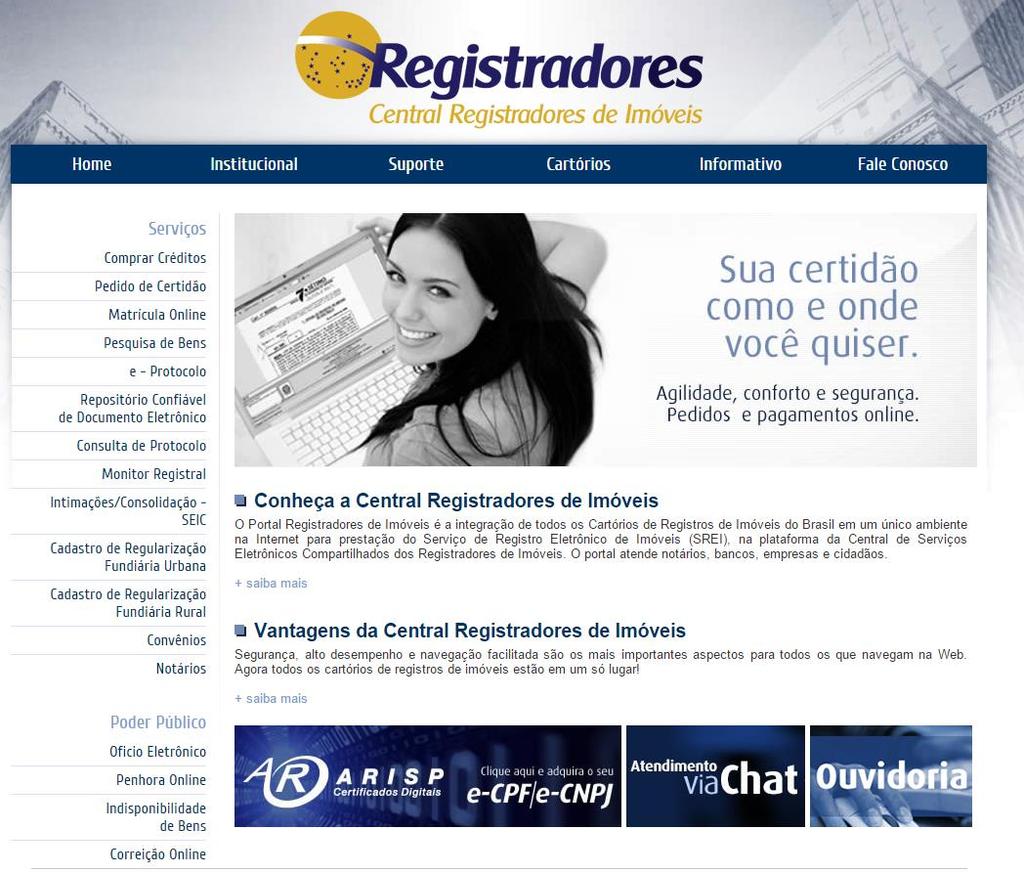 Acessar o site www.registradores.