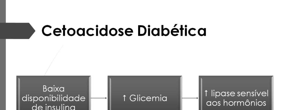 A cetoacidose diabética é um evento patológico agudo caracterizado por níveis elevados de glicemia, corpos cetônico e acidose metabólica, que resulta diretamente de uma disponibilidade diminuída de