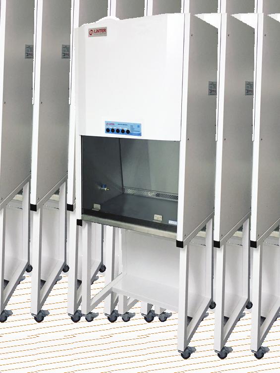 EQUIPAMENTOS DE FLUXO UNIDIRECIONAL Cabines de Fluxo Unidirecional Vertical LNT-CFUV-REN A Cabine de Fluxo Unidirecional Vertical LINTER FILTROS foi projetada para criar áreas de trabalho estéreis em