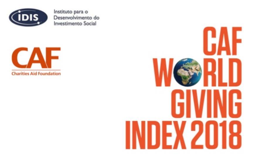 Apresentação World Giving Index 2018 CAF: organização britânica criada há mais de 90 anos para conectar doadores à suas causas, presente em nove países e com a missão de motivar a sociedade a doar de