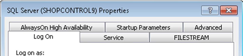 Para alterar o tipo de serviço do SQL: no menu do lado
