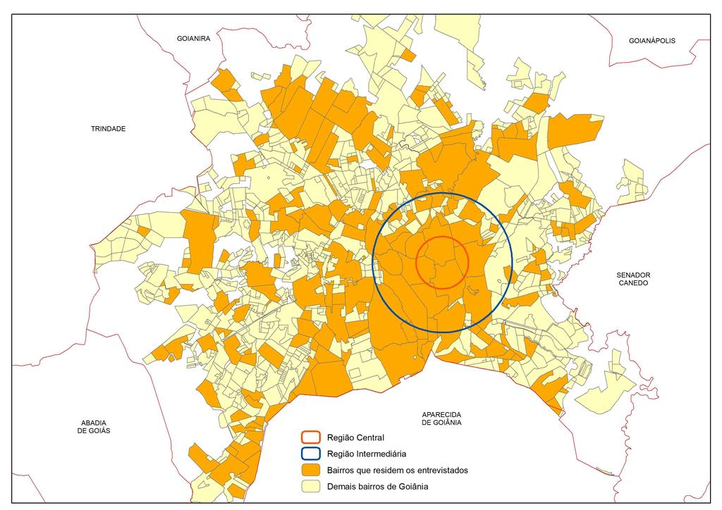 Bairros Contemplados Região de Moradia do Entrevistado Periférico 57,0% Intermediário