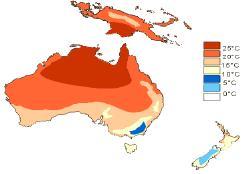 Oceania O clima é bem dividido. Clima Tropical - (faixa mais ao norte). Clima Desértico e Semiárido - (centro-oeste da Austrália). Clima temperado - (Nova Zelândia).