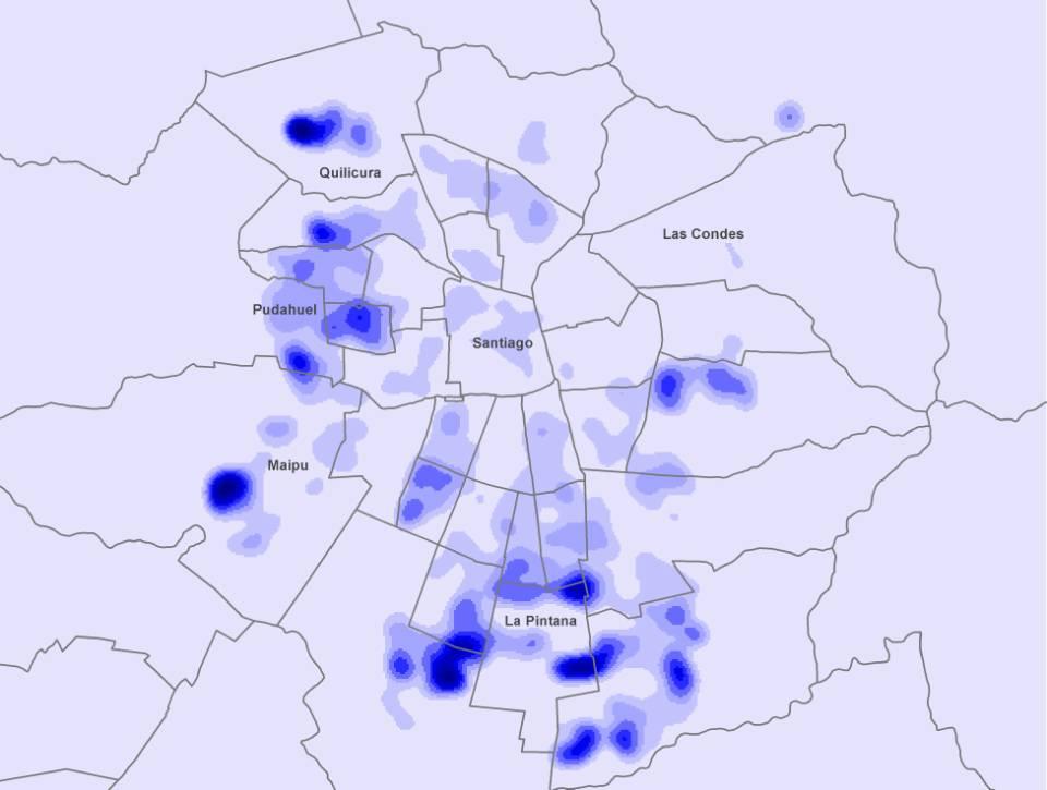 Santiago: lugares onde se concentran denuncias