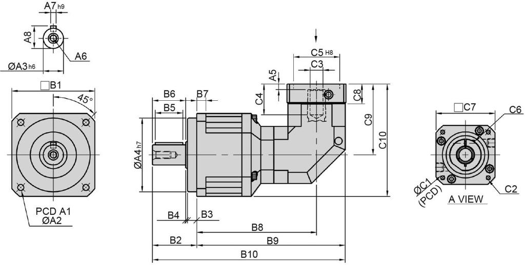 PBL /2 ESTÁGIOS Medidas flange de saída. Medidas flange de entrada.