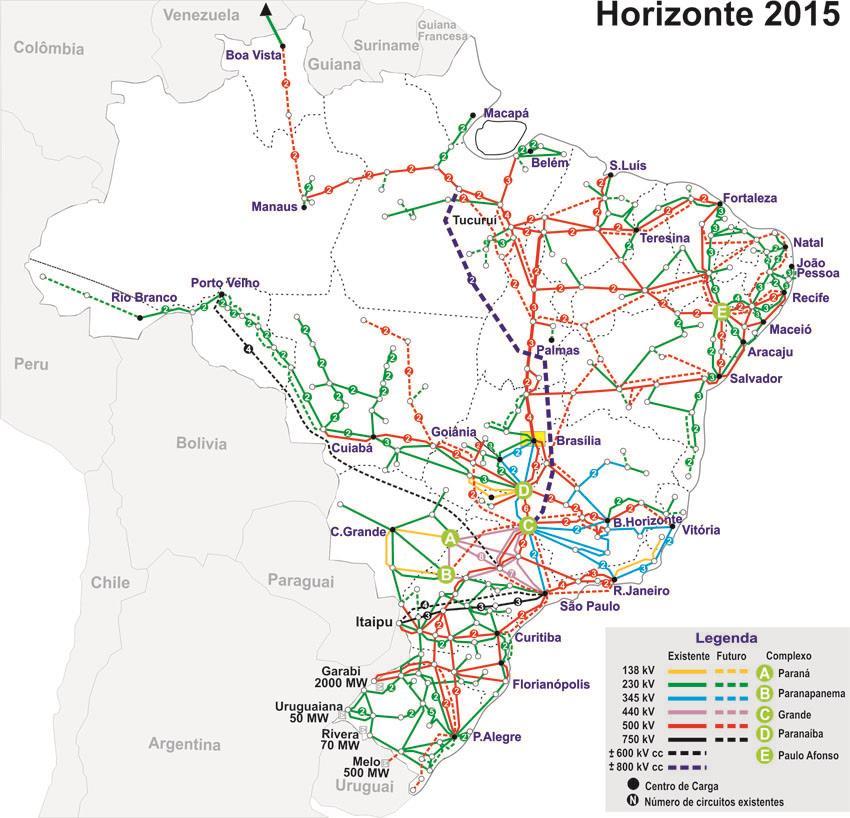 O SIN SISTEMA INTERLIGADO NACIONAL O SIN Sistema Interligado Nacional abrange a maior parte do território nacional. Atende 99% da carga total do país (574,3TWh em 2017).