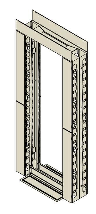 Mini Rack - Acessórios Plano de Montagem Traseiro Fabricados em aço SAE 10/20 Rack Torre Estrutura aparafusada composta por 2 colunas, base e fechamento frontal e traseiro superior