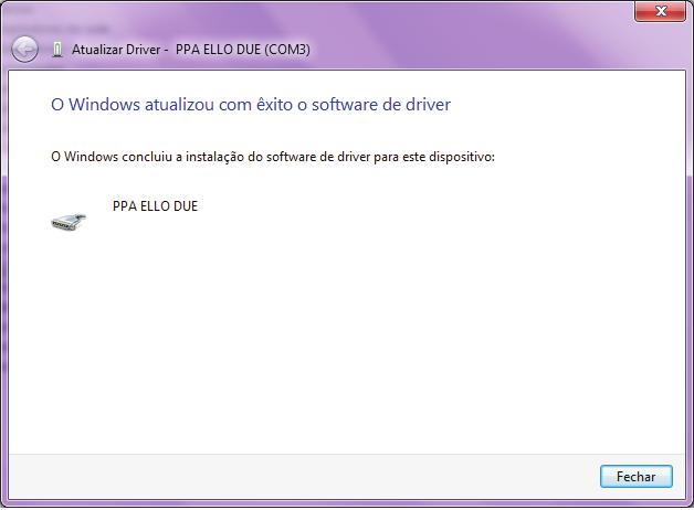 Para finalizar a instalção clique no botão. 3- Escolha OPÇÕES AVANÇADAS. Verifique no Gerenciador de dispositivos do Windows que o item: PPA está instalado com sucesso.