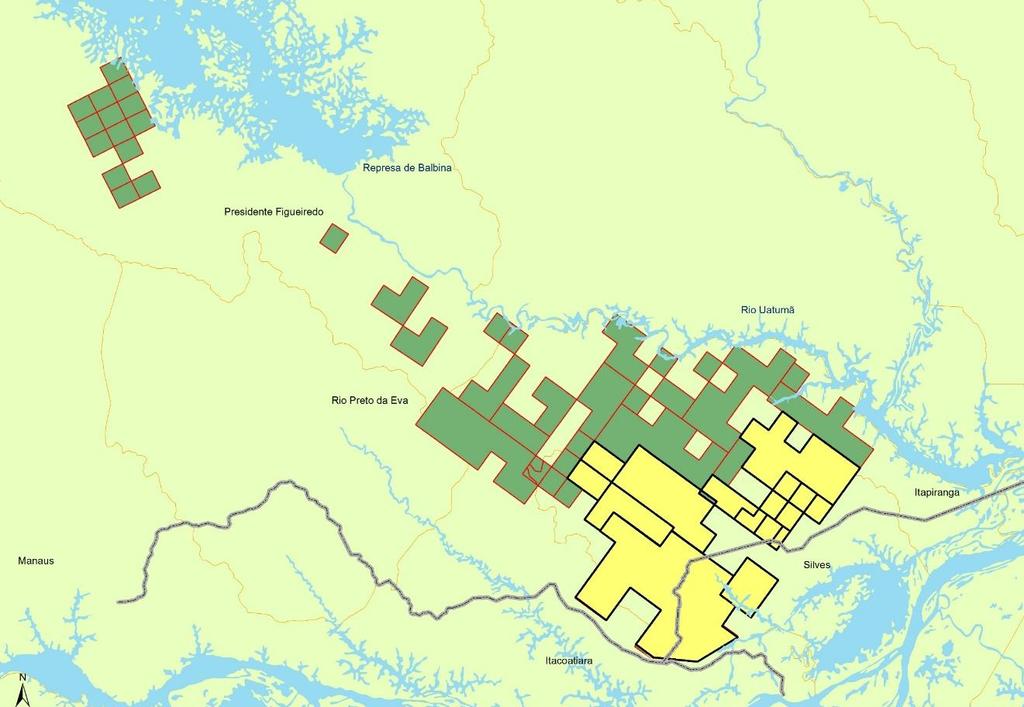 ÁREA DE MANEJO FLORESTAL As áreas que integram o projeto da Mil Madeiras atualmente somam 511.406,40 hectares, todas no Estado do Amazonas.