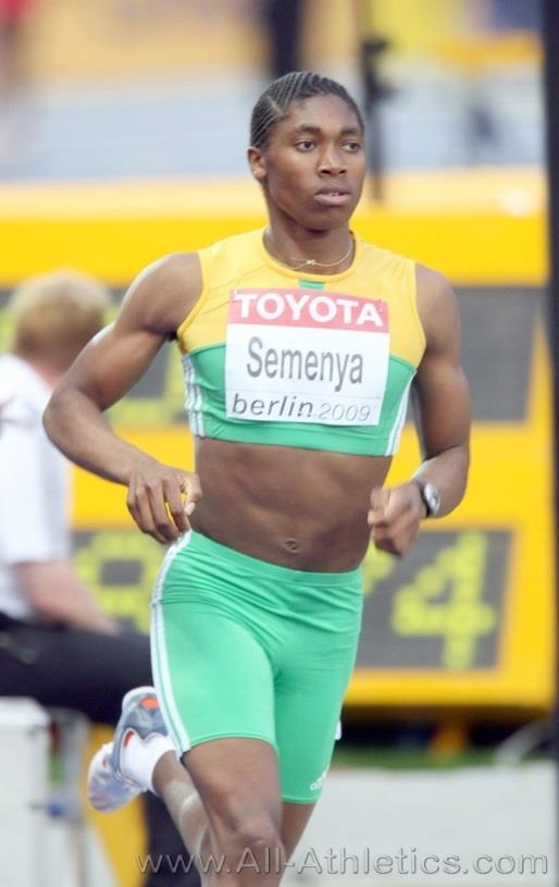 Atleta sul-africana Caster Semenya, campeã dos 800 m no Mundial de Berlim.