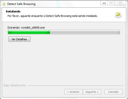 continuar, o Detect Safe Browsing vai ser instalado na máquina do usuário,