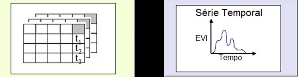 Classificação e validação Primeiramente, foi realizada a extração de 79 atributos, pixel a pixel (Figura 2), do produto MOD13Q1 do