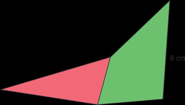 O cartão triangular tem lados medindo 3 cm, 6 cm e 7 cm, e o cartão quadrangular tem lados medindo 3 cm, 4 cm, 5 cm e 6