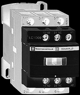 Referências Contatores TeSys Para comando de motores até kw em 400 V/ cv em 0 V, em AC- Circuito de comando em corrente alternada, contínua ou baixo consumo 56 5 52 LC-D0ii LC-D25ii Contatores